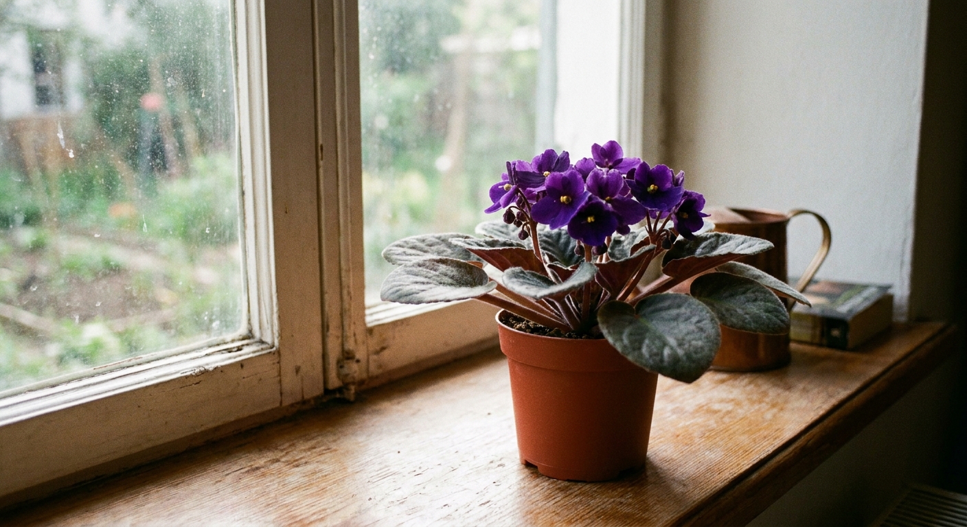 Featured image for African Violet Watering: Wick Systems, Top vs Bottom Water, and Crown Rot Safety