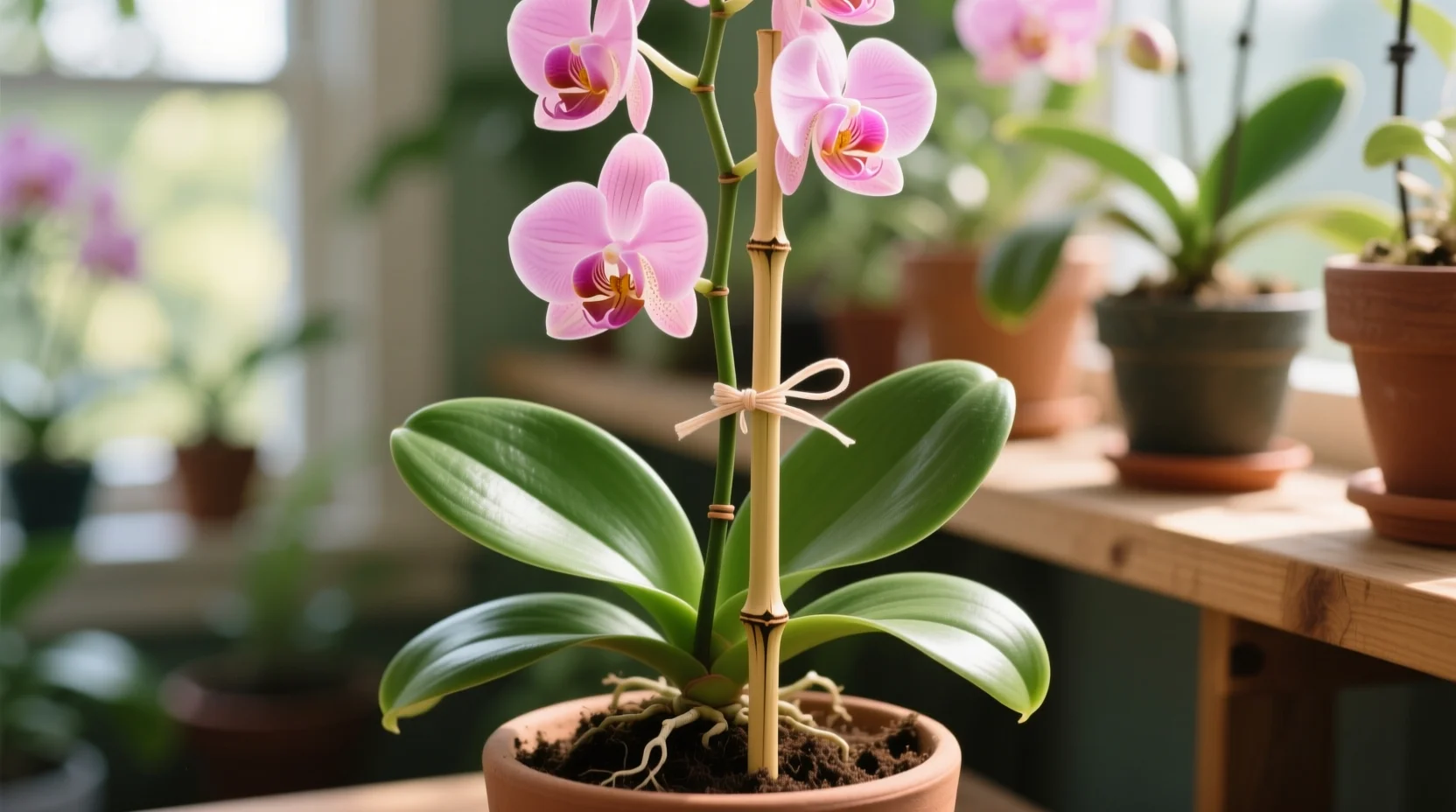 How to Stake a Weak or Bent Phalaenopsis Orchid Spike