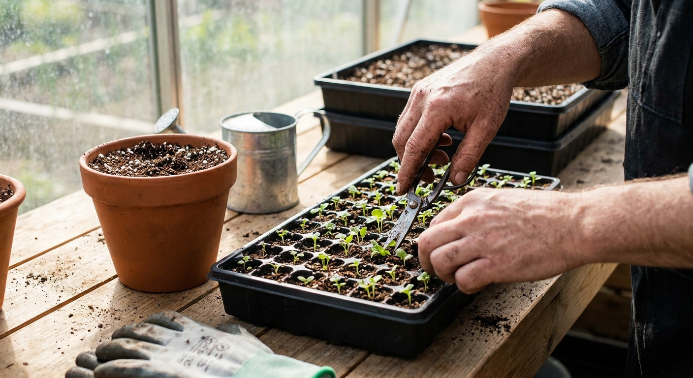 Featured image for How to Thin and Transplant Overcrowded Seedlings