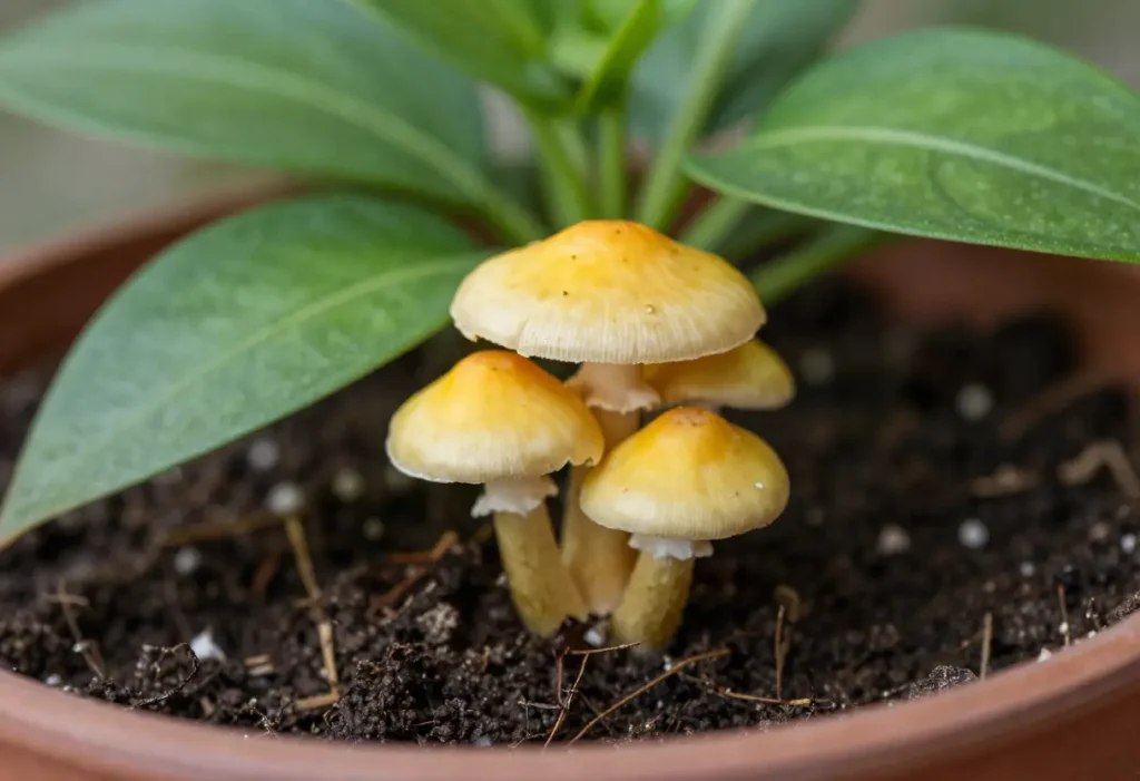 Featured image for Yellow Mushrooms in Houseplant Soil: Harmless or a Warning Sign?