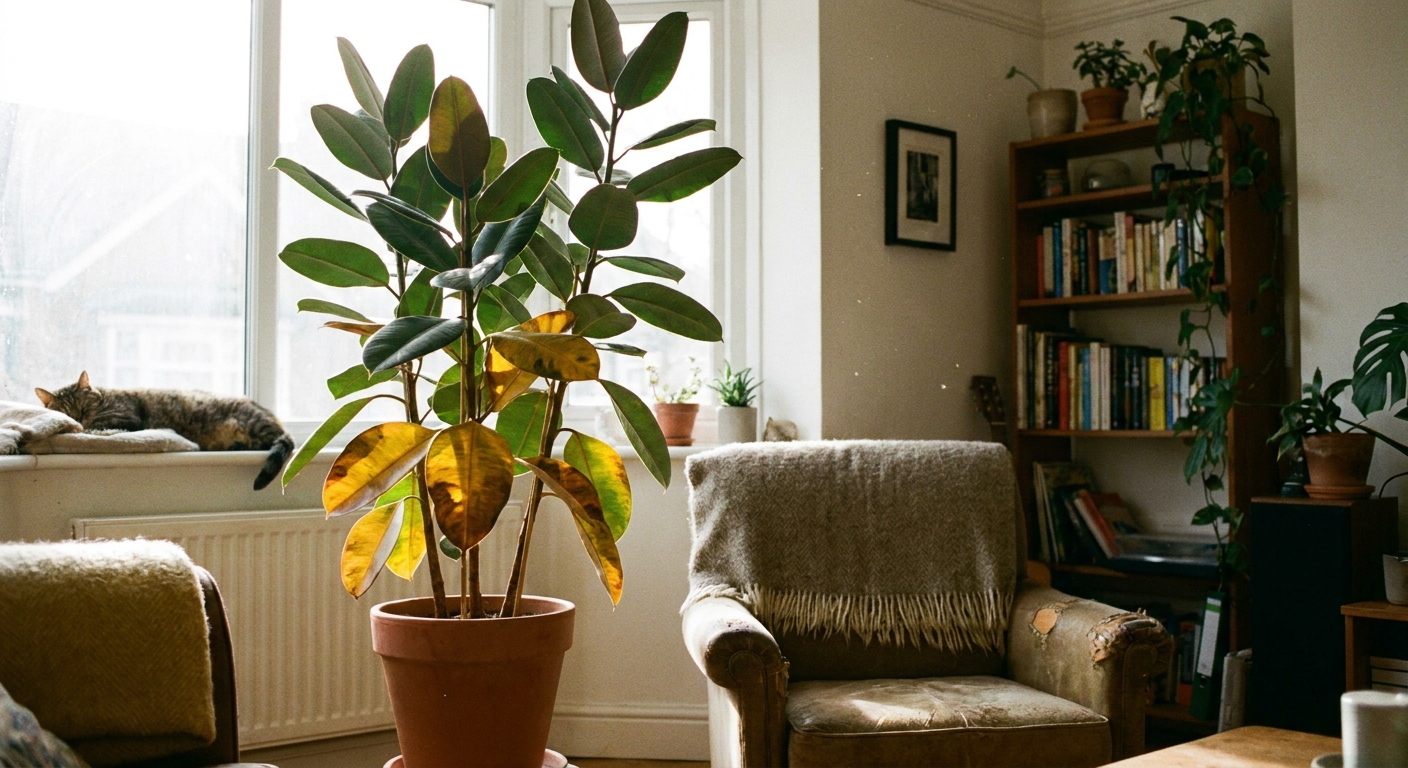 Featured image for Why Is My Rubber Plant Turning Yellow? 8 Causes and Fixes