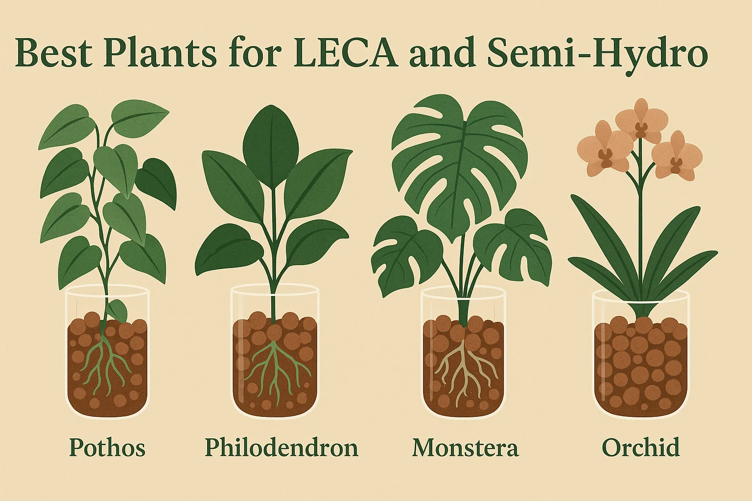 A real photo of a houseplant with roots rinsed clean of soil, held above a sink with a bowl of soaked LECA nearby, natural indoor light