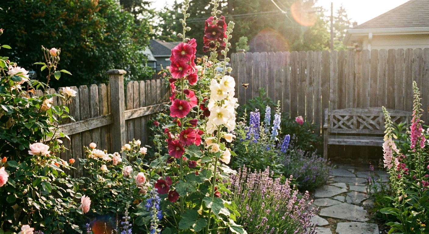 Featured image for Hollyhock Care: Rust Prevention and Staking